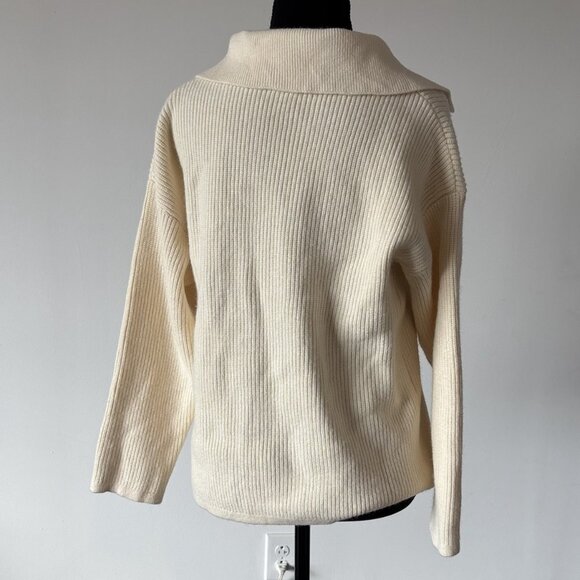 Lucca Women’s V Neck Sweater Polo Collar Size XS Beige Academia Neutrals Capsule - Picture 6 of 14